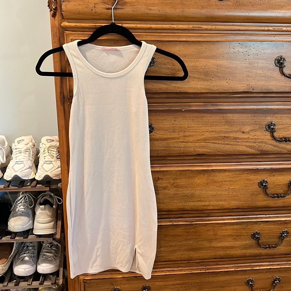 Mini dress with slit